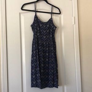 H&M divided Blue chevron dress w/ adjustable strap